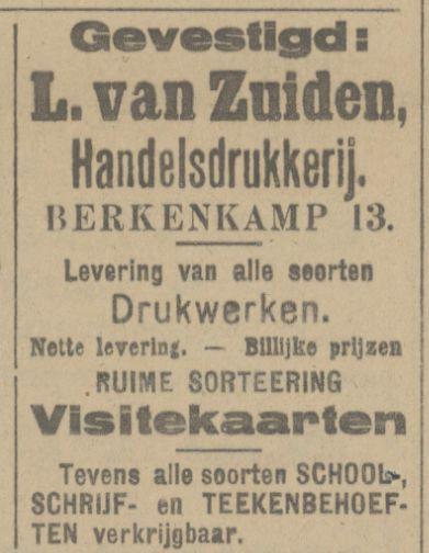 Berkenkamp 13 Handelsdrukkerij L. van Zuiden advertentie Tubantia 11-11-1915.jpg