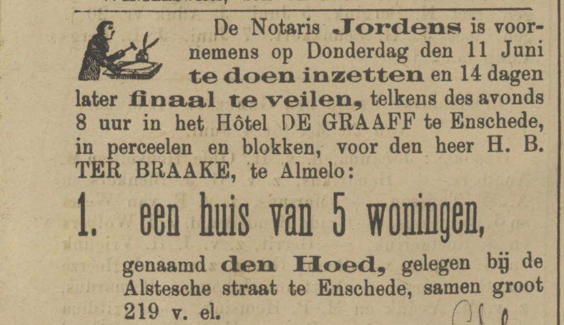 De Hoed Alsteschestraat advertentie Tubantia 10-6-1885.jpg