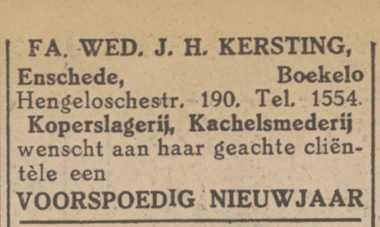 Hengelosestraat 190 Fa. Wed. J.H. Kersting Koperslagerij advertentie Tubantia 31-12-1929.jpg