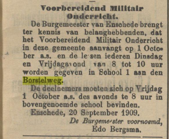 Borstelweg School 1 krantenbericht Tubantia 21-9-1909.jpg