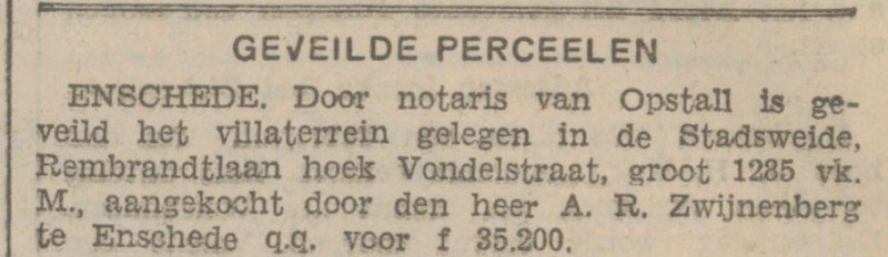 Rembrandtlaan hoek Vondelstraat krantenbericht 9-1-1930.jpg