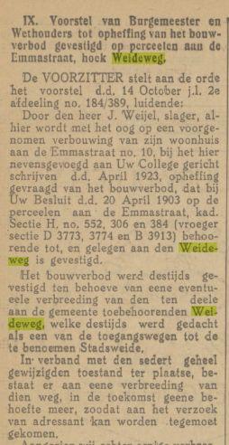 Weideweg krantenbericht Tubantia 29-10-1924.jpg