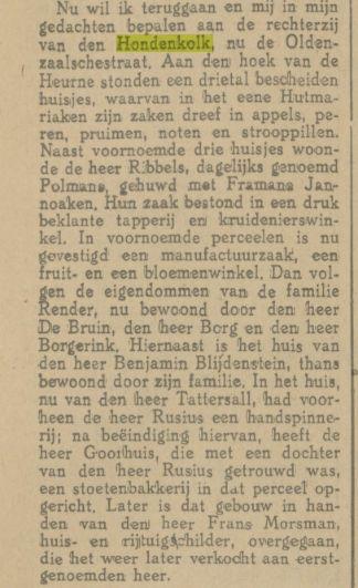 Hondenkolk nu Oldenzaalsestraat krantenbericht Tubantia 11-4-1923.jpg