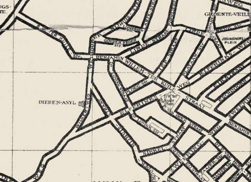 Elferinksweg Weth. Nijhuisstraat  Wilgenweg dierenasiel plattegrond 1937.jpg