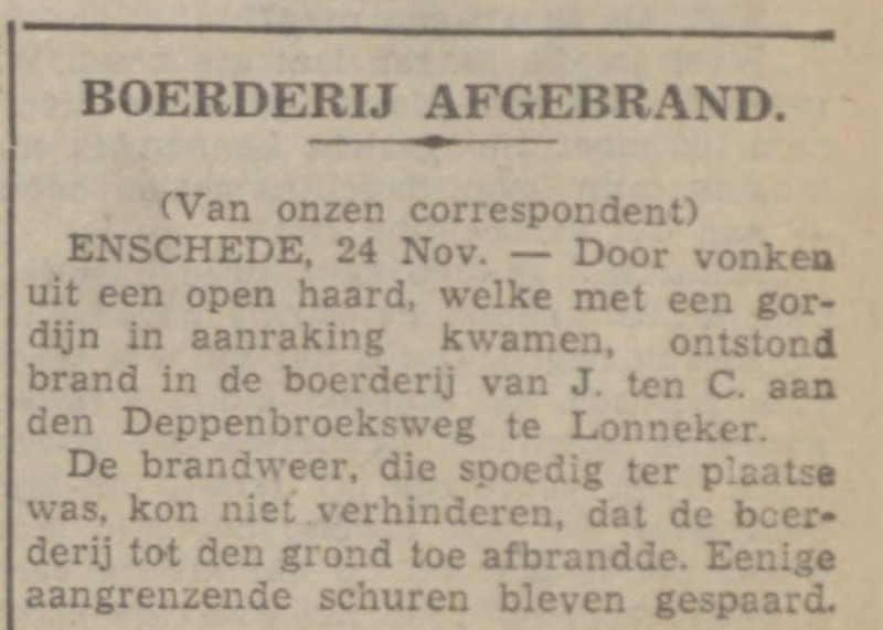 Deppenbroeksweg krantenbericht 26-11-1941 .jpg