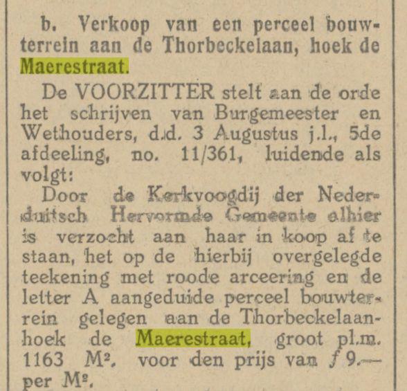 De Maerestraat krantenbericht Tubantia 29-8-1922.jpg