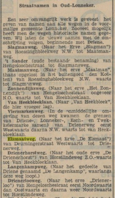Elsmaatweg krantenbericht Tubantia 7-5-1938.jpg