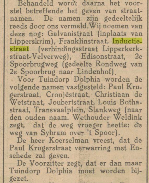 Inductiestraat krantenbericht Tubantia 11-10-1929.jpg