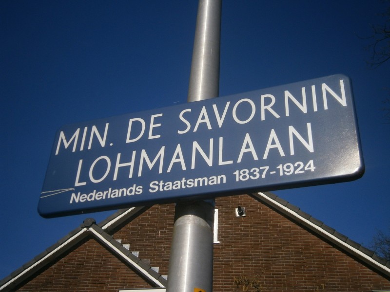 Min. De Savornin Lohmanlaan straatnaambord.JPG