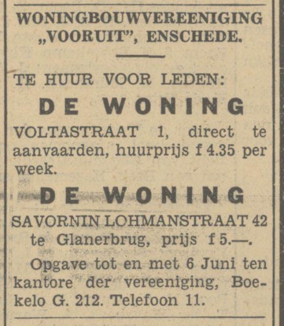 Savornin Lohmanstraat 42 Glanerbruf krantenbericht Tubantia 4-6-1934.jpg