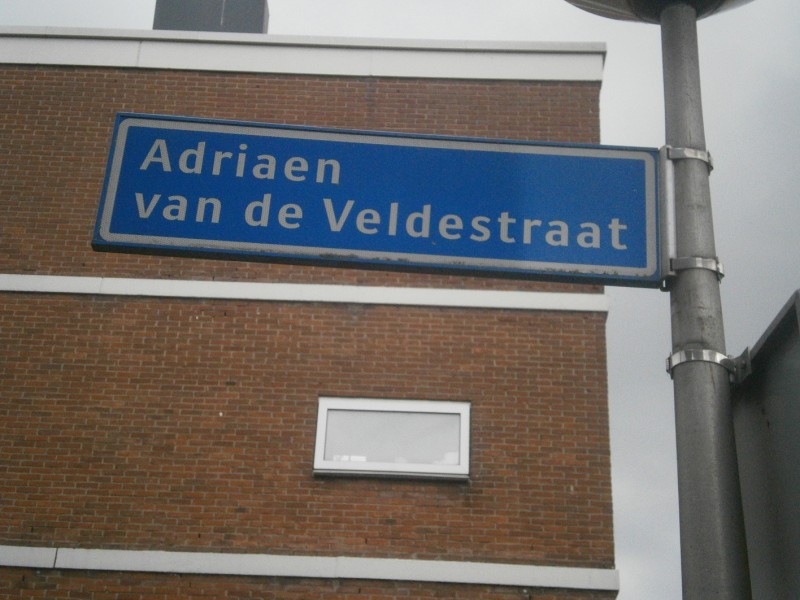 Adriaen van de Veldestraat straatnaambord.JPG