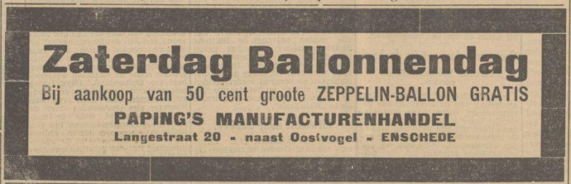 Langestraat 20 Paping advertentie Tubantia 22-3-1935.jpg