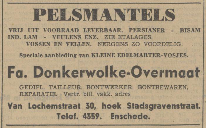 Van Lochemstraat 30 hoek Stadsgravenstraat Fa. Donkerwolke advertentie Tubantia 12-4-1941.jpg