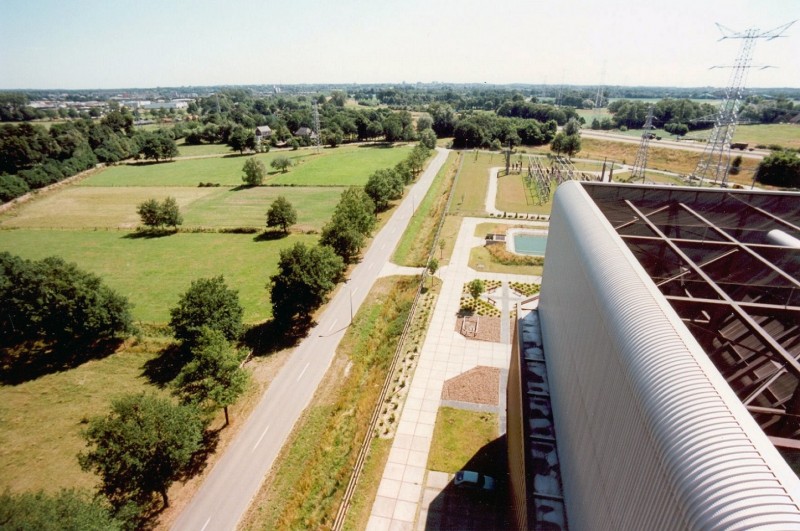 Marssteden juli 1990 Vanaf de warmtekrachtcentrale kijkend over de Geerdinkszijdeweg naar de Westerval..jpg