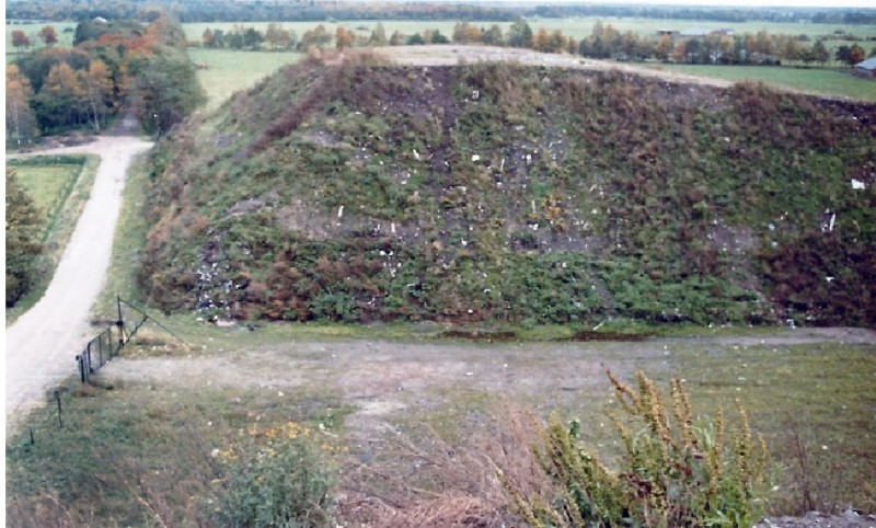 Usselermarkeweg Vuilnisbelt op de hoek met de Ontginningsweg, na het buiten gebruik stellen is de belt beplant en ligt er thans nog als begroeide berg.jpg