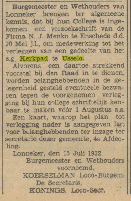 Kerkpad Usselo krantenbericht Tubantia 21-7-1932.jpg