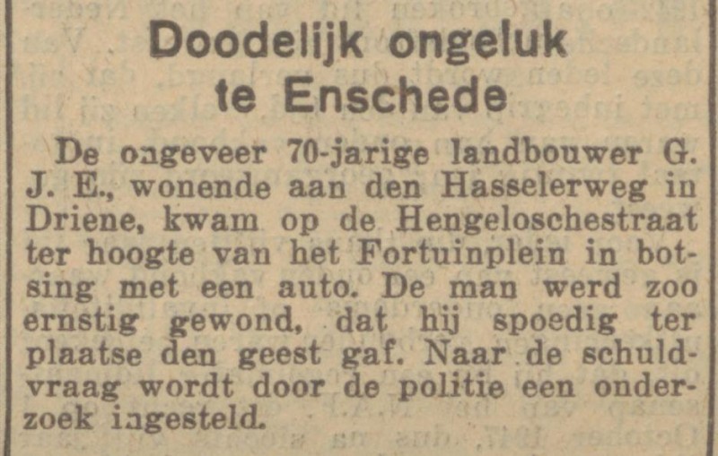 Hasselerweg Driene krantenbericht Daglad van het Oosten 8-5-1942.jpg