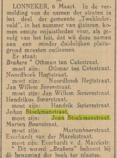 Joan Stockmanstraat krantenbericht Tubantia 6-3-1929.jpg