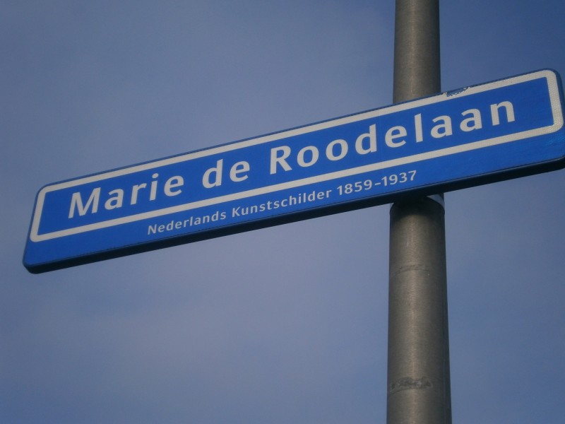 Marie de Roodelaan straatnaambord.JPG