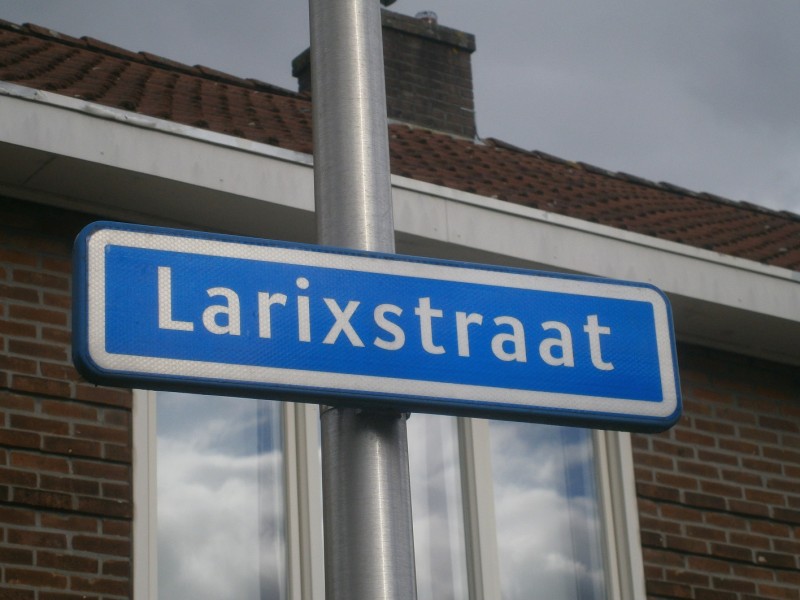 Larixstraat straatnaambord.JPG