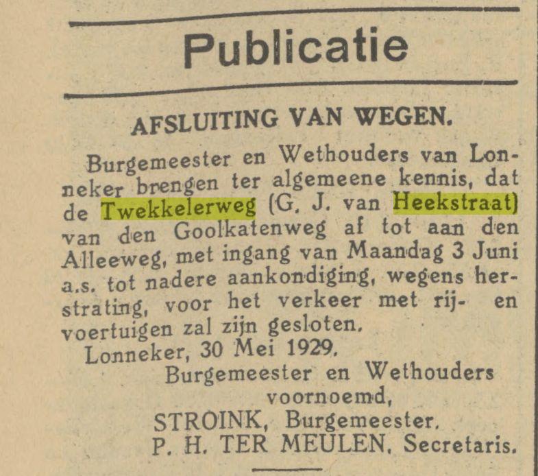 Twekkelerweg G.J. van Heekstraat krantenbericht 31-5-1929.jpg