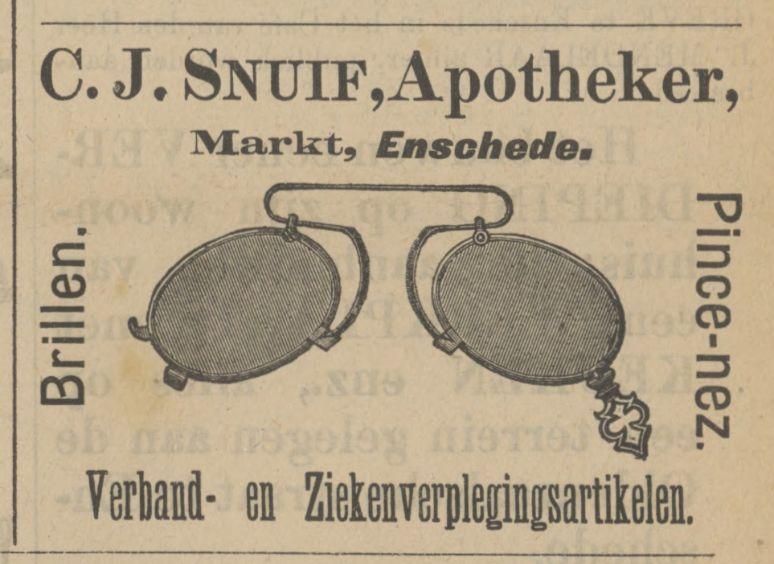 Markt C.J. Snuif Apotheker advertentie Tubantia 12-9-1900.jpg