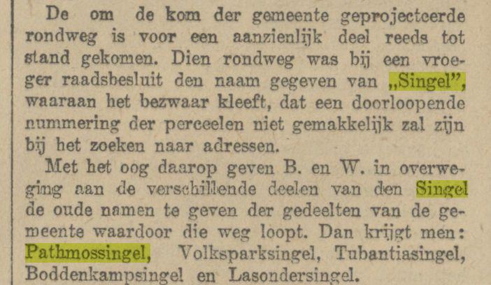 Singel Pathmossingel krantenbericht Tubantia 5-4-1921.jpg