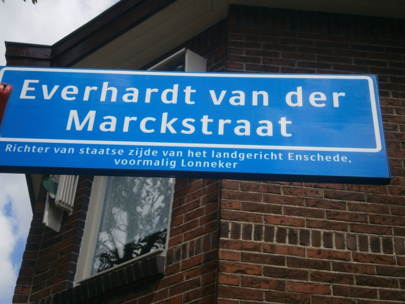Everhardt van der Marckstraat straatnaambord.JPG