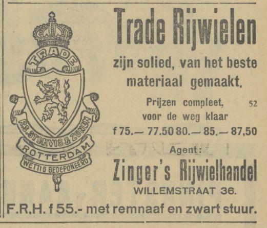 Willemstraat 36 Zinger's Rijwielhandel advertentie Tubantia 17-5-1929.jpg