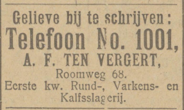 Roomweg 68 slagerij A.F. ten Vergert advertentie Tubantia 6-9-1924.jpg