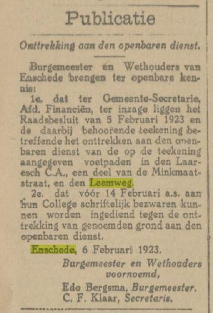 Leemweg krantenbericht Tubantia 7-2-1923.jpg