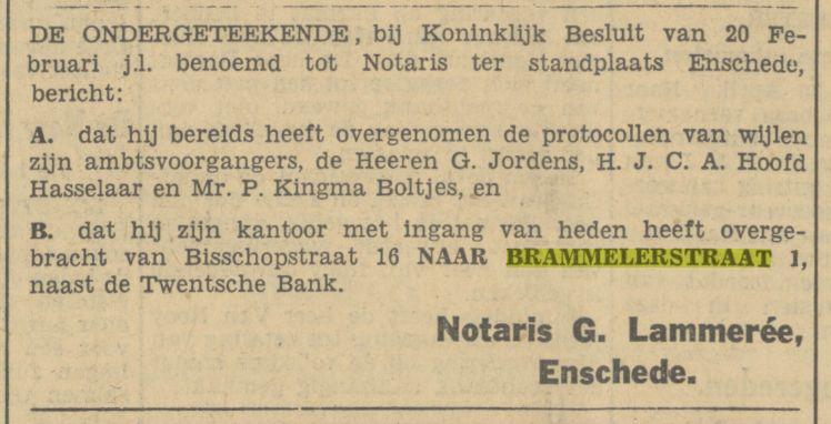 Brammelerstraat 1 Notaris G. Lammeree advertentie Tubantia 30-4-1935.jpg