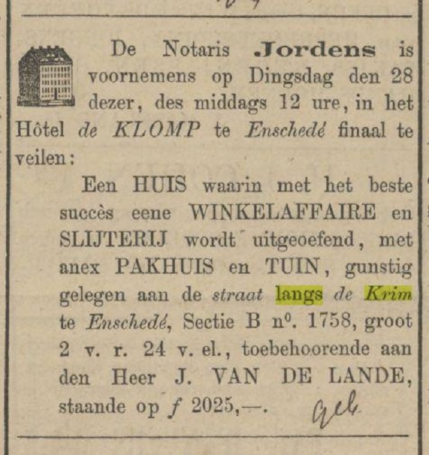 Langs De Krim krantenbericht Tubantia 18-10-1873.jpg