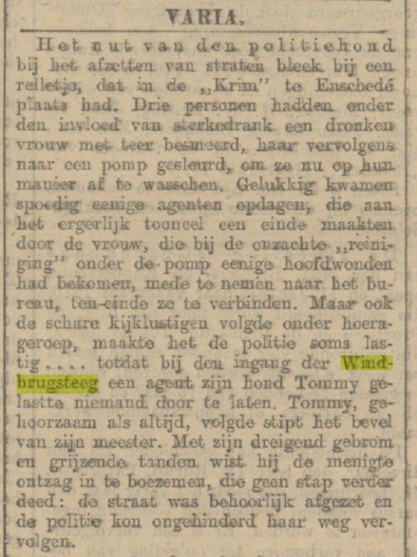 Windbrugsteeg krantenbericht Haagsche courant 25-11-1909.jpg