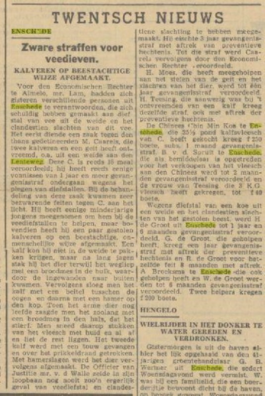 Lenteweg krantenbericht Twentsch nieuwsblad 19-2-1944.jpg