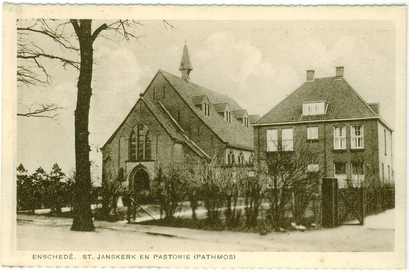 Haaksbergerstraat St. Jankerk en Pastorie 1930(Pathmos).jpg