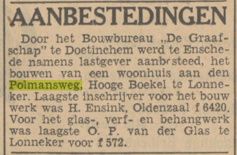 Polmansweg krantenbericht Tubantia 26-8-1932.jpg