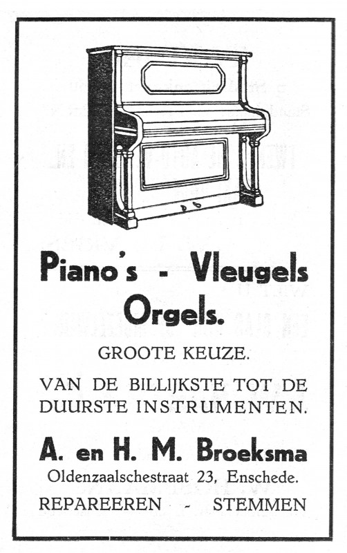Oldenzaalsestraat 23 broeksma piano's advertentie 1931.jpeg