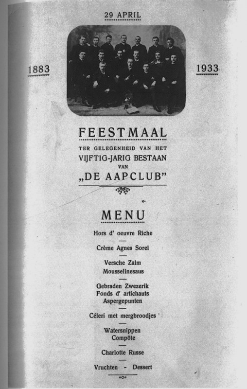 Aapclub menu feestmaal 50 jaar bestaan 1883-1933.jpg