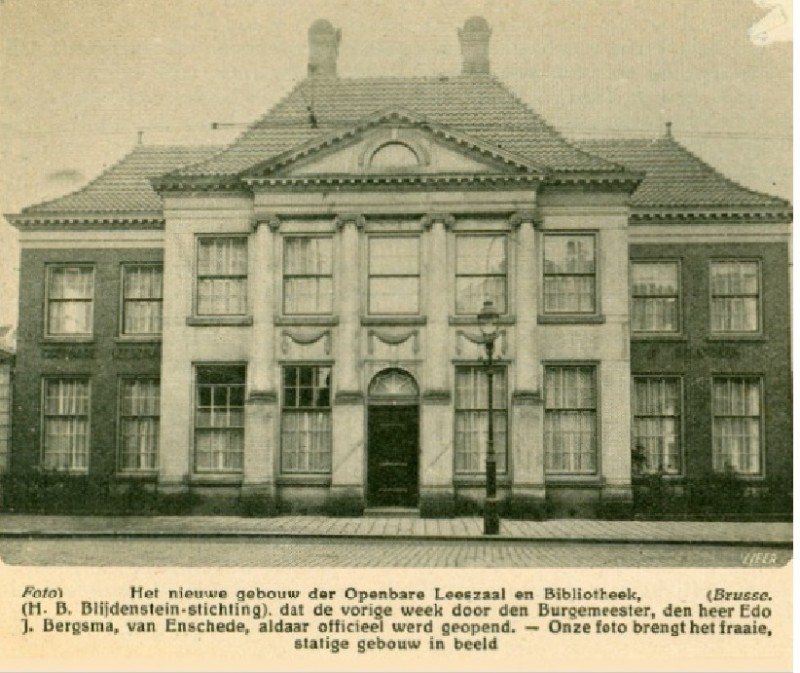 Langestraat 24-1-1925 H.B. Blijdensteinhuis, in gebruik genomen als openbare leeszaal en bibliotheek.jpg