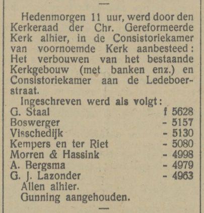 Ledeboerstraat Chr.Gereformeerde Kerk krantenbericht 10-7-1913.jpg