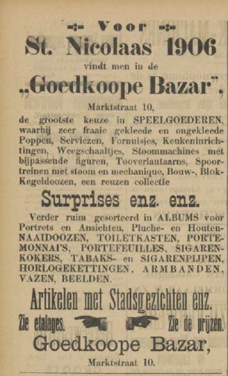 Marktstraat 10 Goedkoope Bazar advertentie Tubantia 29-11-1908.jpg
