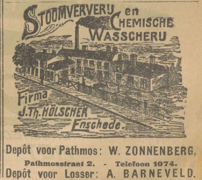 Brinkstraat 57 Stoomververij en Chemische Wasscherij Fa. J.Th. Hölscher advertentie Tubantia 16-3-1929.jpg
