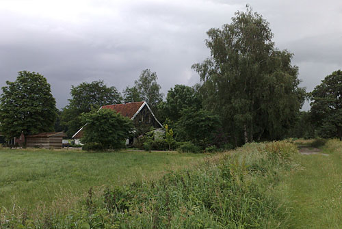 Borgweg stopt bij dit huis. Dit is volgens sommigen de plek waar het versterkte huis of de borg van Cerneago stond. De zandweg voert van de Helmerstraat tot aan de Haaksbergerstraat langs de Usseler Es. De snelweg A35.jpg