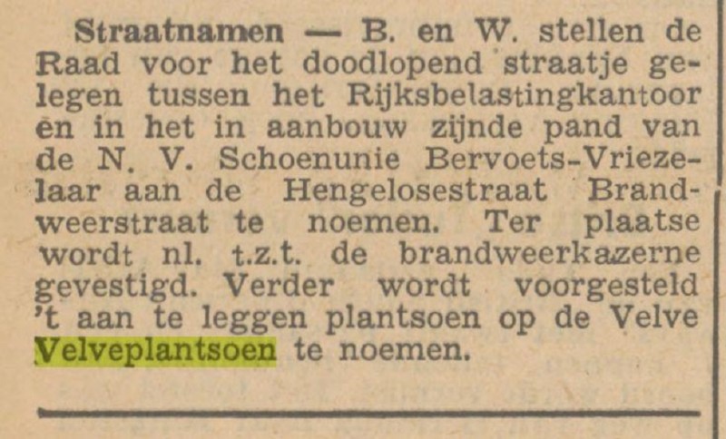 Velveplantsoen krantenbericht Tubantia 19-1-1949.jpg