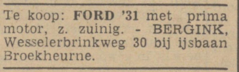 Wesselerbrinkweg 30 bij ijsbaan Broekheurne Bergink advertentie Tubantia 13-1-1940.jpg