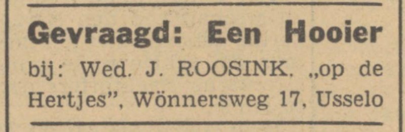 Wönnersweg 17 Usselo Op de Hertjes Wed. J. Roosink advertentie 10-6-1940.jpg