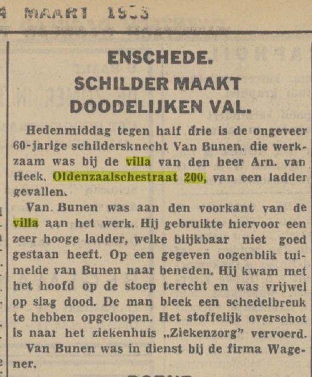 Oldenzaalsestraat 200 villa Arnold van Heek krantenbericht Tubantia 4-3-1938.jpg
