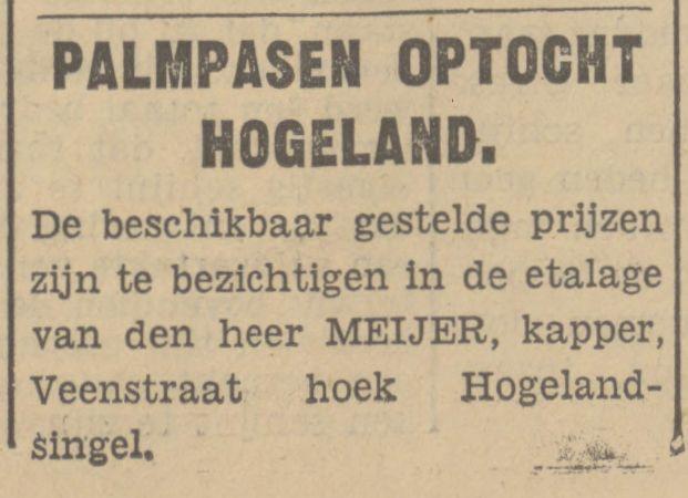 Veenstraat hoek Hogelandsingel kapper Meijer advertentie Tubantia 11-4-1935.jpg