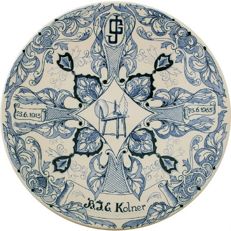 Wandbord 50-jarig dienstverband B.J.C. Kolner bij Jannink, Enschede 1963.jpg